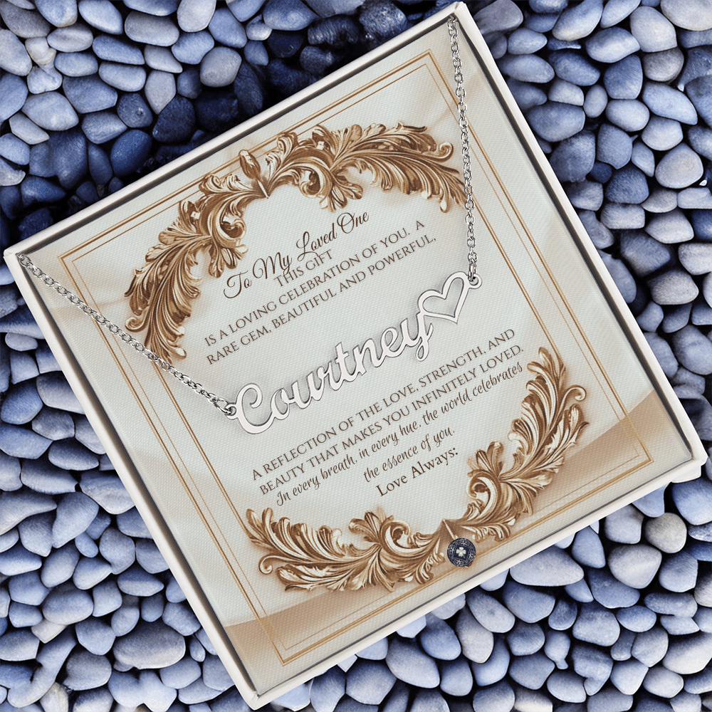 Heart & Name Necklace: Elegance Jewelry 18k Yellow Gold Two Tone Box The Silver Clover & Co.