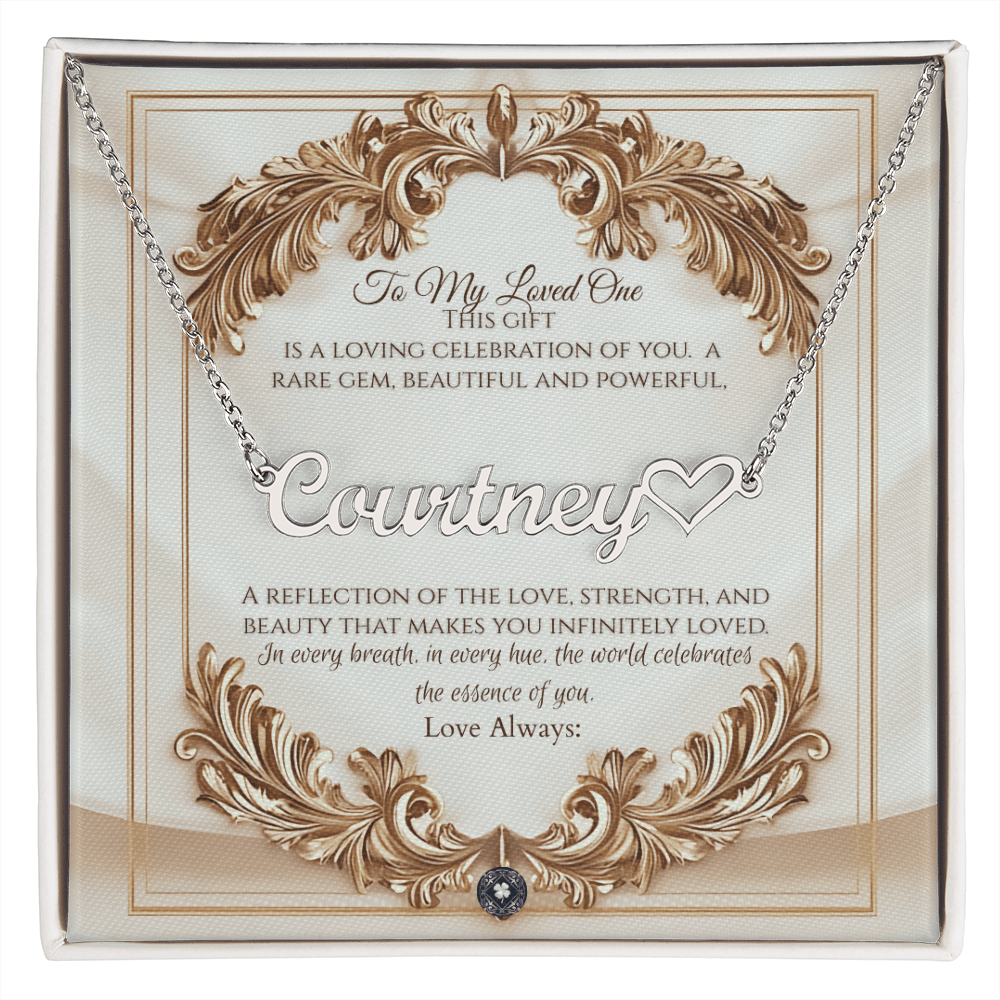 Heart & Name Necklace: Elegance Jewelry Polished Stainless Steel Two Tone Box The Silver Clover & Co.