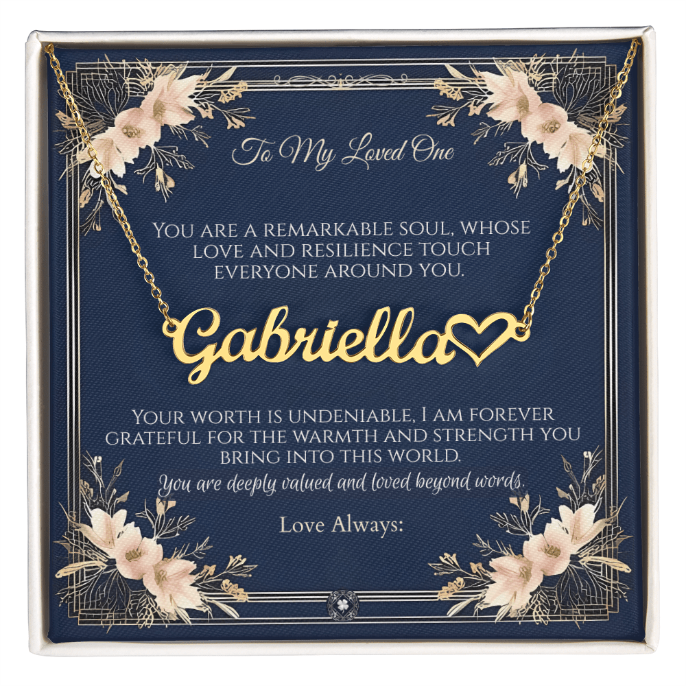 Heart & Name Necklace: Princess Jewelry 18k Yellow Gold Two Tone Box The Silver Clover & Co.