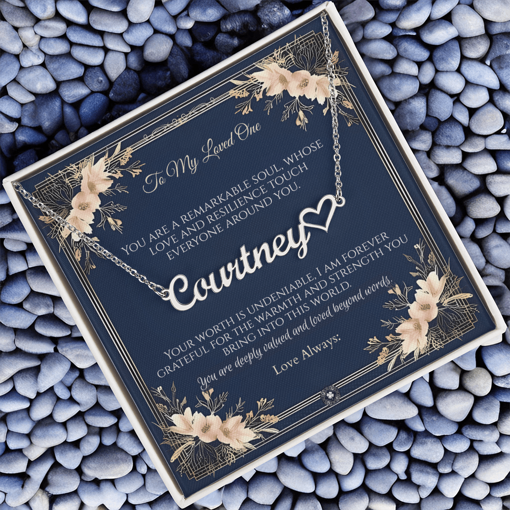 Heart & Name Necklace: Princess Jewelry Polished Stainless Steel Two Tone Box The Silver Clover & Co.