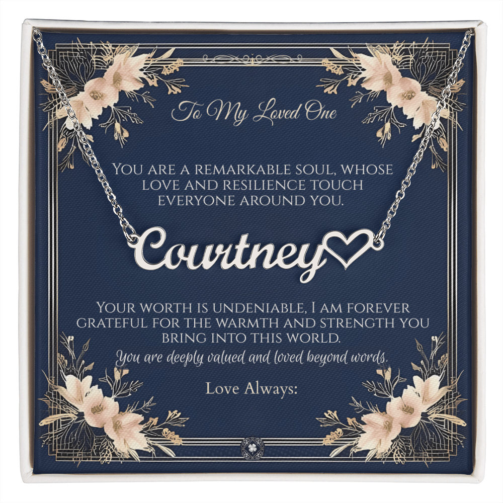 Heart & Name Necklace: Princess Jewelry Polished Stainless Steel Two Tone Box The Silver Clover & Co.