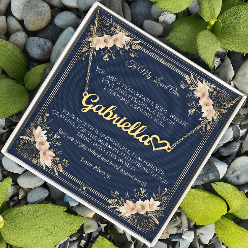 Heart & Name Necklace: Princess Jewelry Polished Stainless Steel Two Tone Box The Silver Clover & Co.