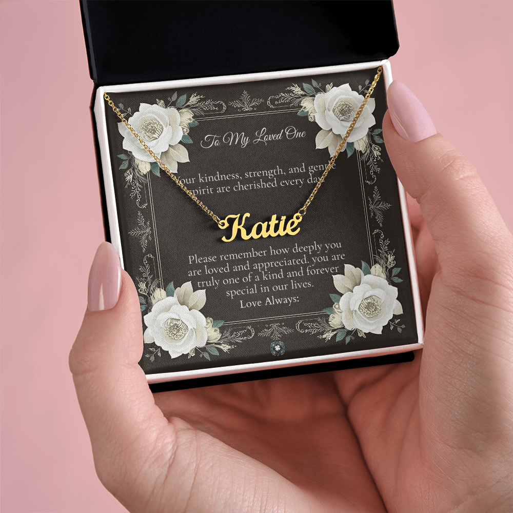 Horizontal Name Necklace: Angel Jewelry Polished Stainless Steel Two Tone Box The Silver Clover & Co.