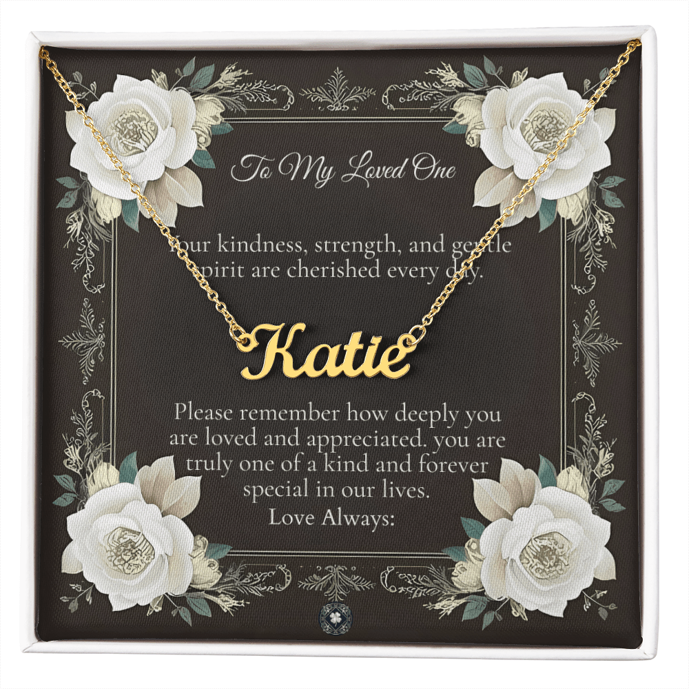 Horizontal Name Necklace: Angel Jewelry Polished Stainless Steel Two Tone Box The Silver Clover & Co.