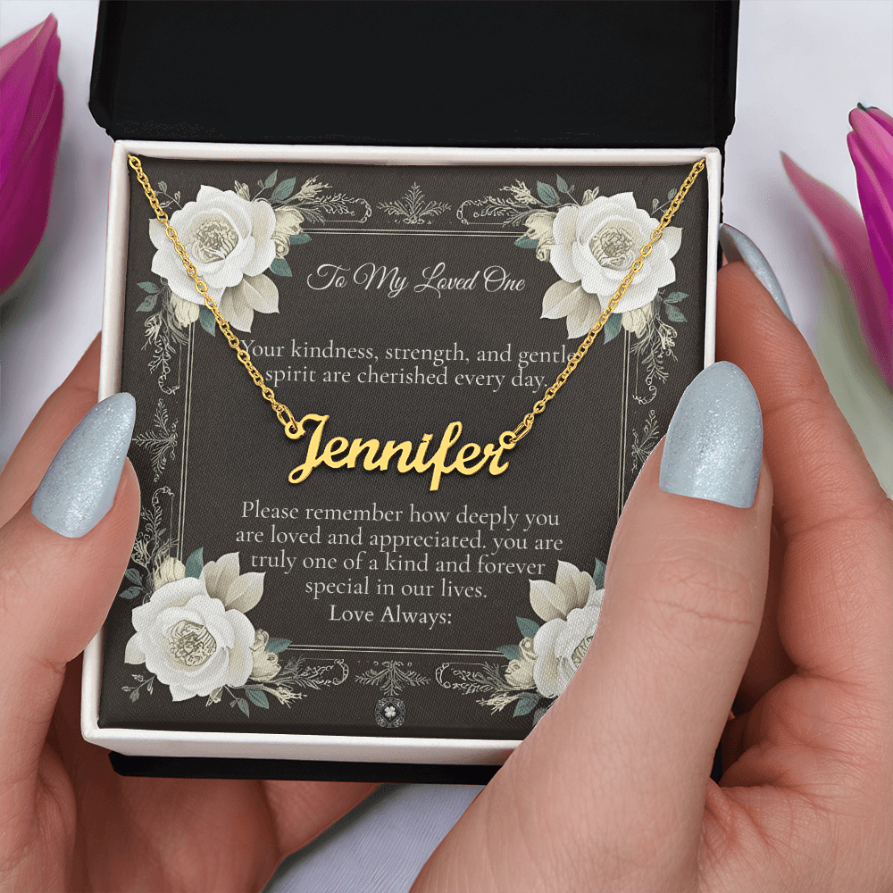 Horizontal Name Necklace: Angel Jewelry Polished Stainless Steel Two Tone Box The Silver Clover & Co.