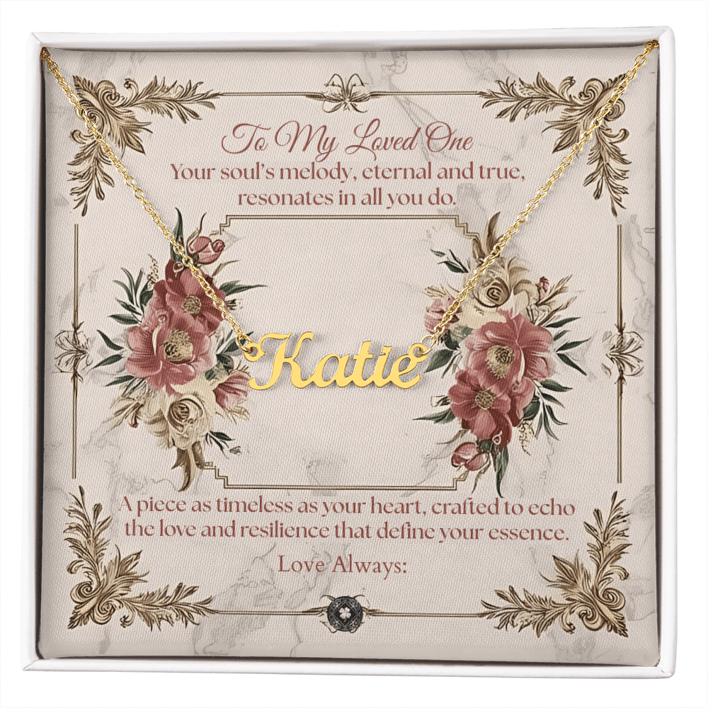 Horizontal Name Necklace: Beautiful Jewelry Polished Stainless Steel Two Tone Box The Silver Clover & Co.