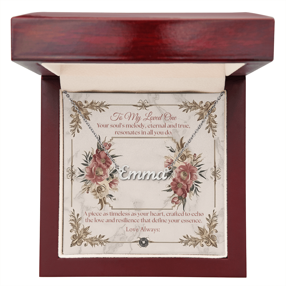 Horizontal Name Necklace: Beautiful Jewelry Polished Stainless Steel Two Tone Box The Silver Clover & Co.