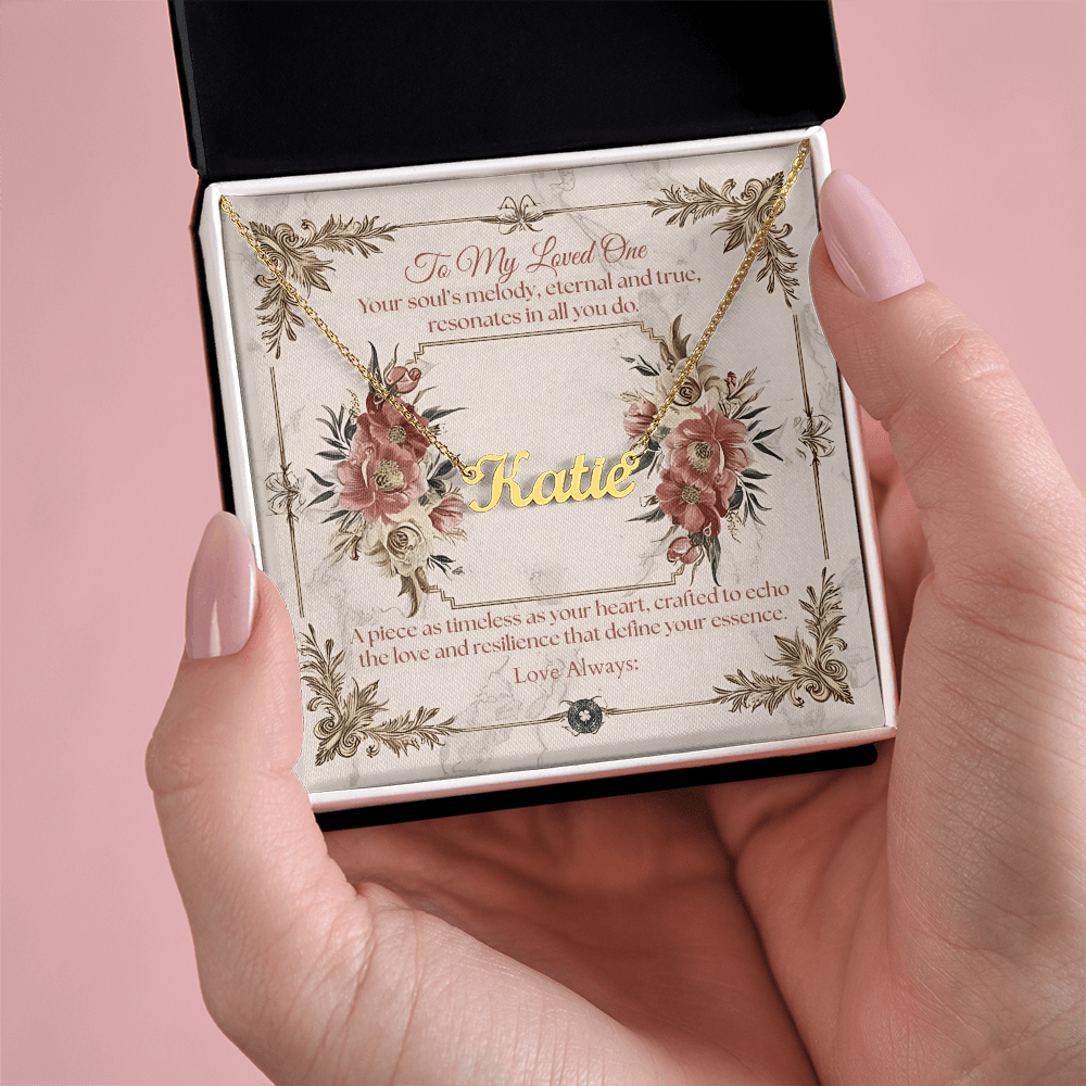 Horizontal Name Necklace: Beautiful Jewelry Polished Stainless Steel Two Tone Box The Silver Clover & Co.