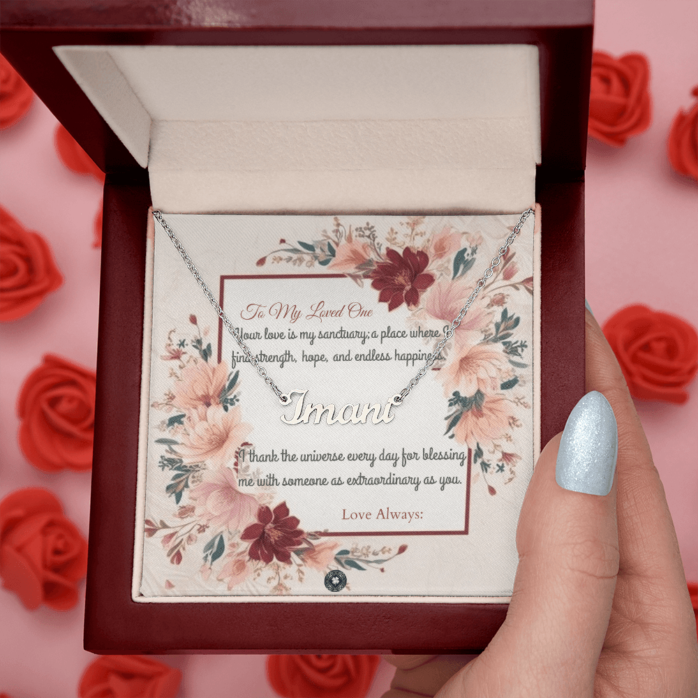 Horizontal Name Necklace: Darling Jewelry Polished Stainless Steel Two Tone Box The Silver Clover & Co.