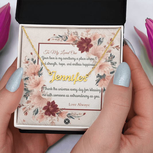 Horizontal Name Necklace: Darling Jewelry Polished Stainless Steel Two Tone Box The Silver Clover & Co.