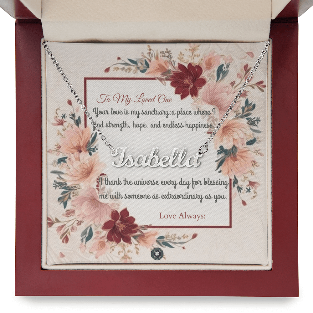 Horizontal Name Necklace: Darling Jewelry Polished Stainless Steel Two Tone Box The Silver Clover & Co.