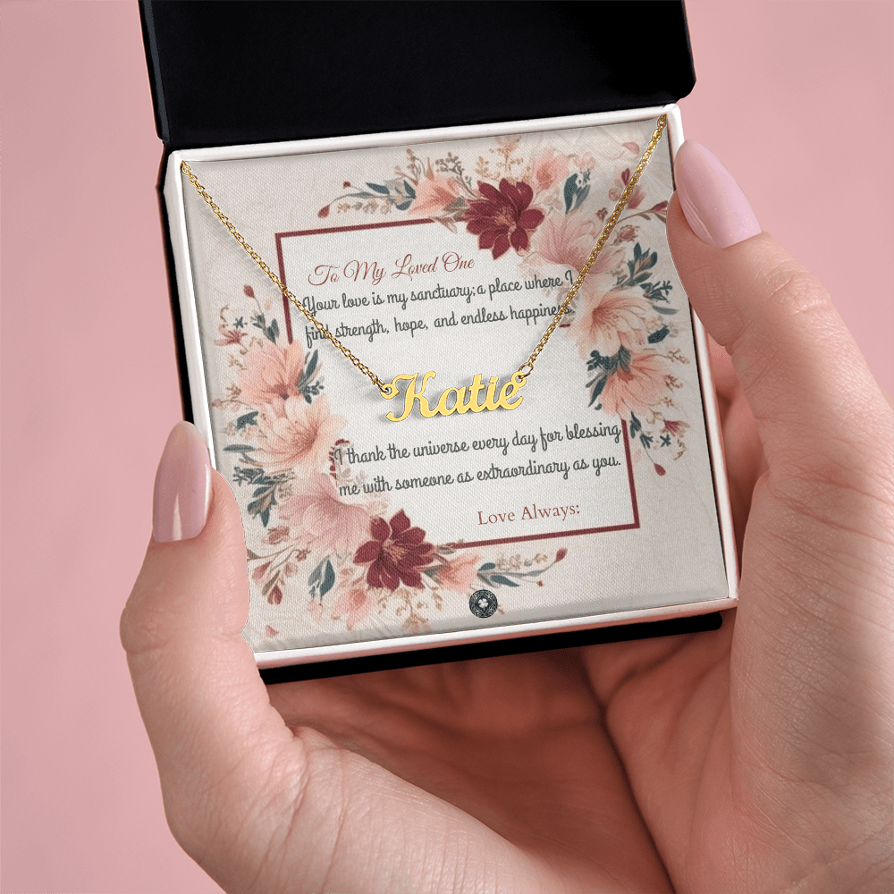 Horizontal Name Necklace: Darling Jewelry Polished Stainless Steel Two Tone Box The Silver Clover & Co.