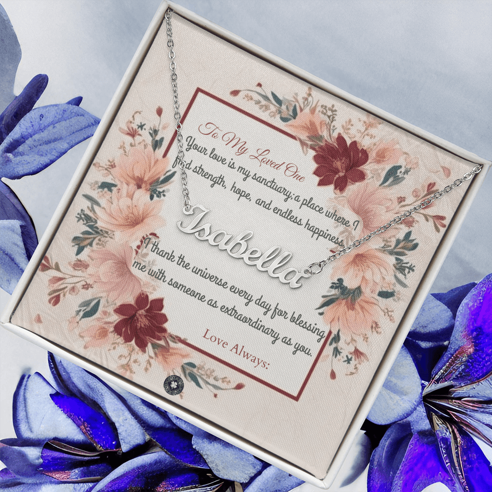 Horizontal Name Necklace: Darling Jewelry Polished Stainless Steel Two Tone Box The Silver Clover & Co.