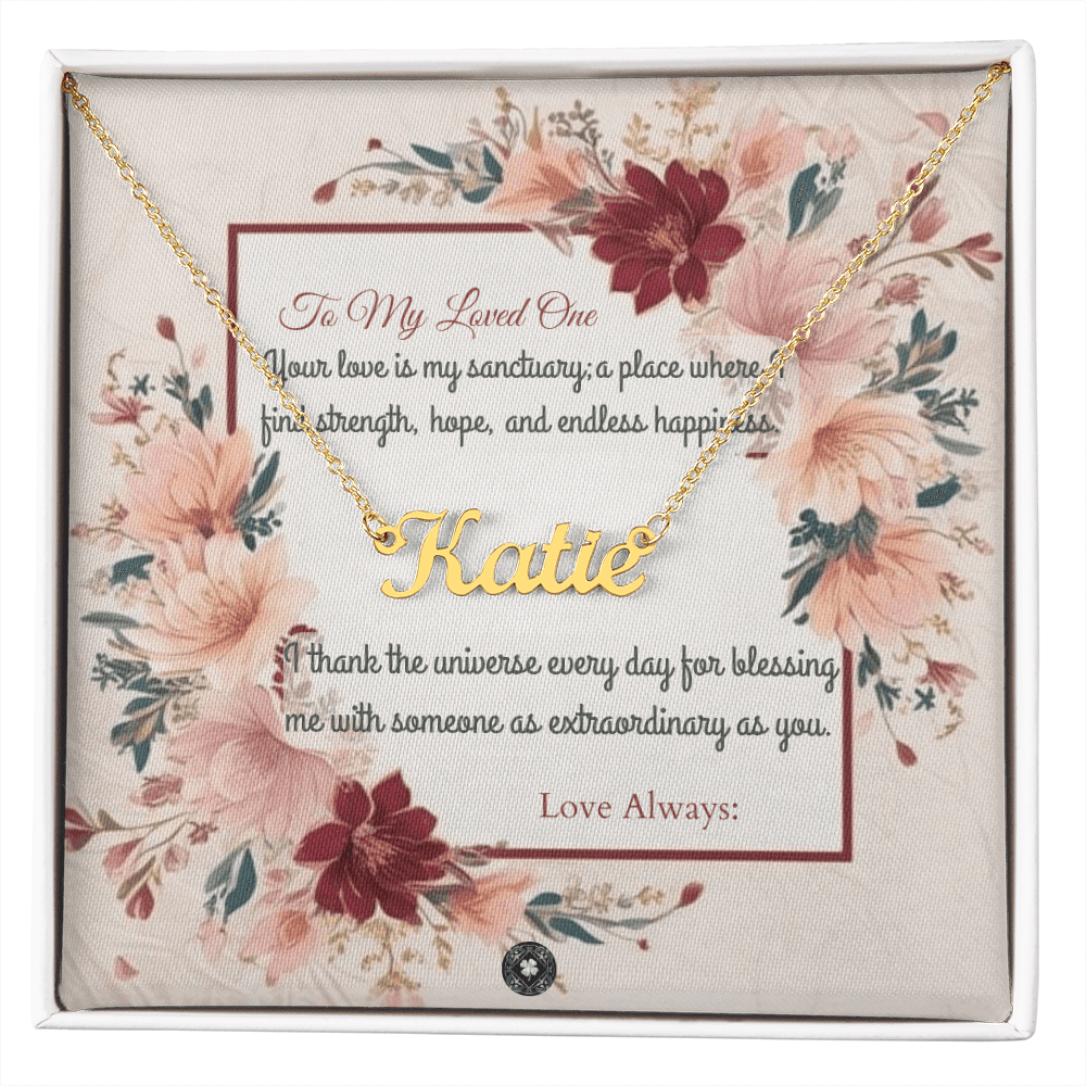 Horizontal Name Necklace: Darling Jewelry Polished Stainless Steel Two Tone Box The Silver Clover & Co.