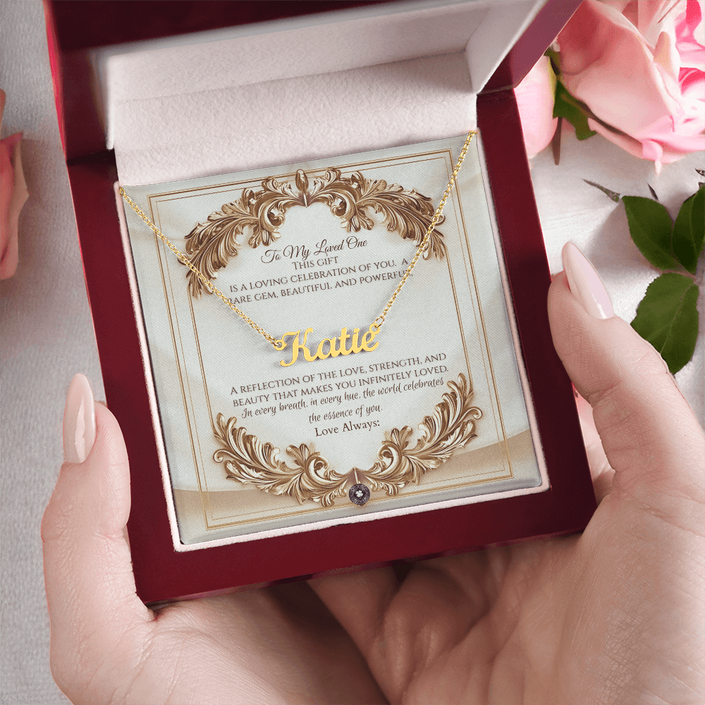 Horizontal Name Necklace: Elegance Jewelry 18k Yellow Gold Two Tone Box The Silver Clover & Co.