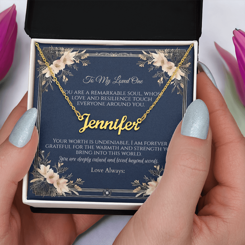 Horizontal Name Necklace: Princess Jewelry Polished Stainless Steel Two Tone Box The Silver Clover & Co.