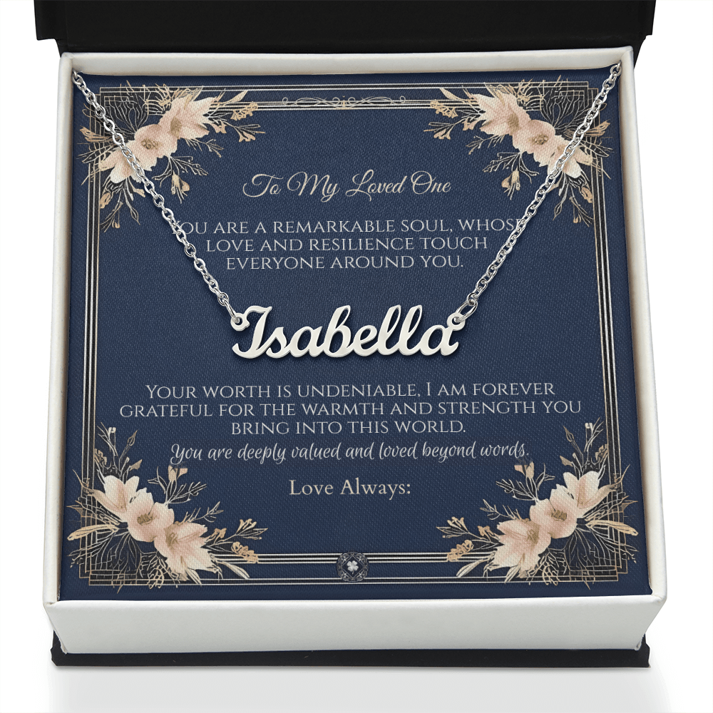 Horizontal Name Necklace: Princess Jewelry Polished Stainless Steel Two Tone Box The Silver Clover & Co.