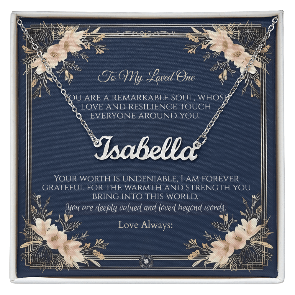 Horizontal Name Necklace: Princess Jewelry Polished Stainless Steel Two Tone Box The Silver Clover & Co.