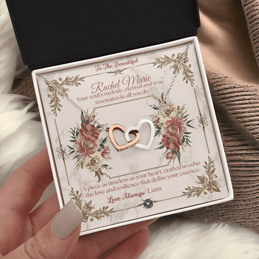 Interlocking Hearts Necklace: Beautiful Jewelry 14k White & Rose Gold Two Tone Box The Silver Clover & Co.