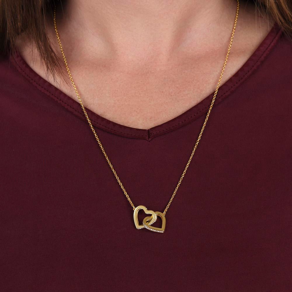 Interlocking Hearts Necklace: Elegance Jewelry 14k White & Rose Gold Two Tone Box The Silver Clover & Co.