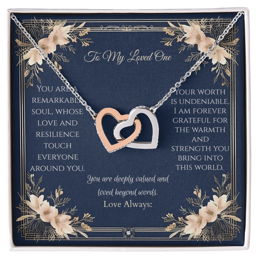 Interlocking Hearts Necklace: Princess Jewelry 18K Yellow Gold Two Tone Box The Silver Clover & Co.