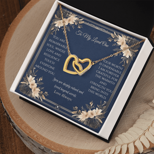 Interlocking Hearts Necklace: Princess Jewelry 18K Yellow Gold Two Tone Box The Silver Clover & Co.