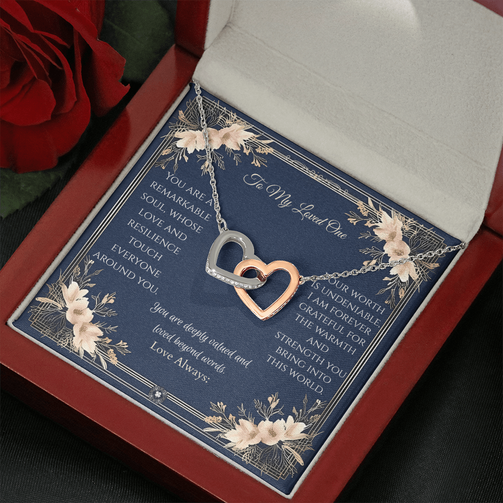 Interlocking Hearts Necklace: Princess Jewelry 18K Yellow Gold Two Tone Box The Silver Clover & Co.
