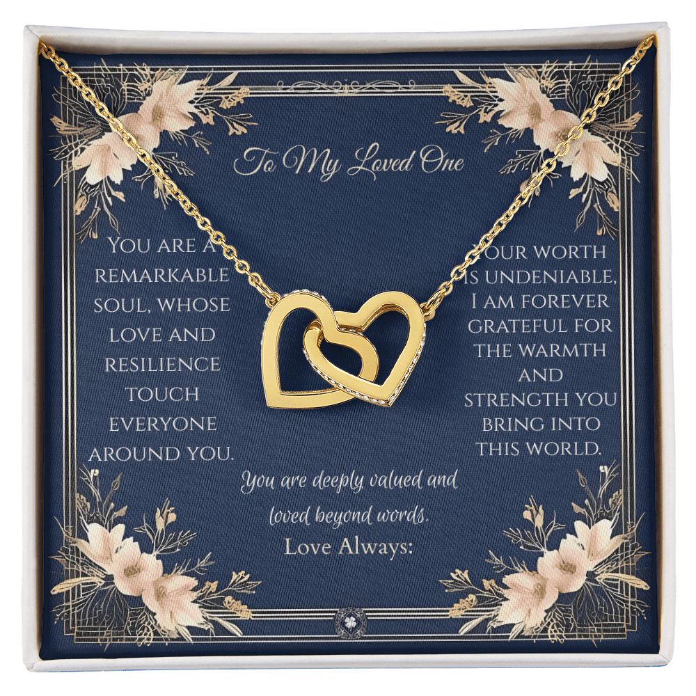 Interlocking Hearts Necklace: Princess Jewelry 18K Yellow Gold Two Tone Box The Silver Clover & Co.