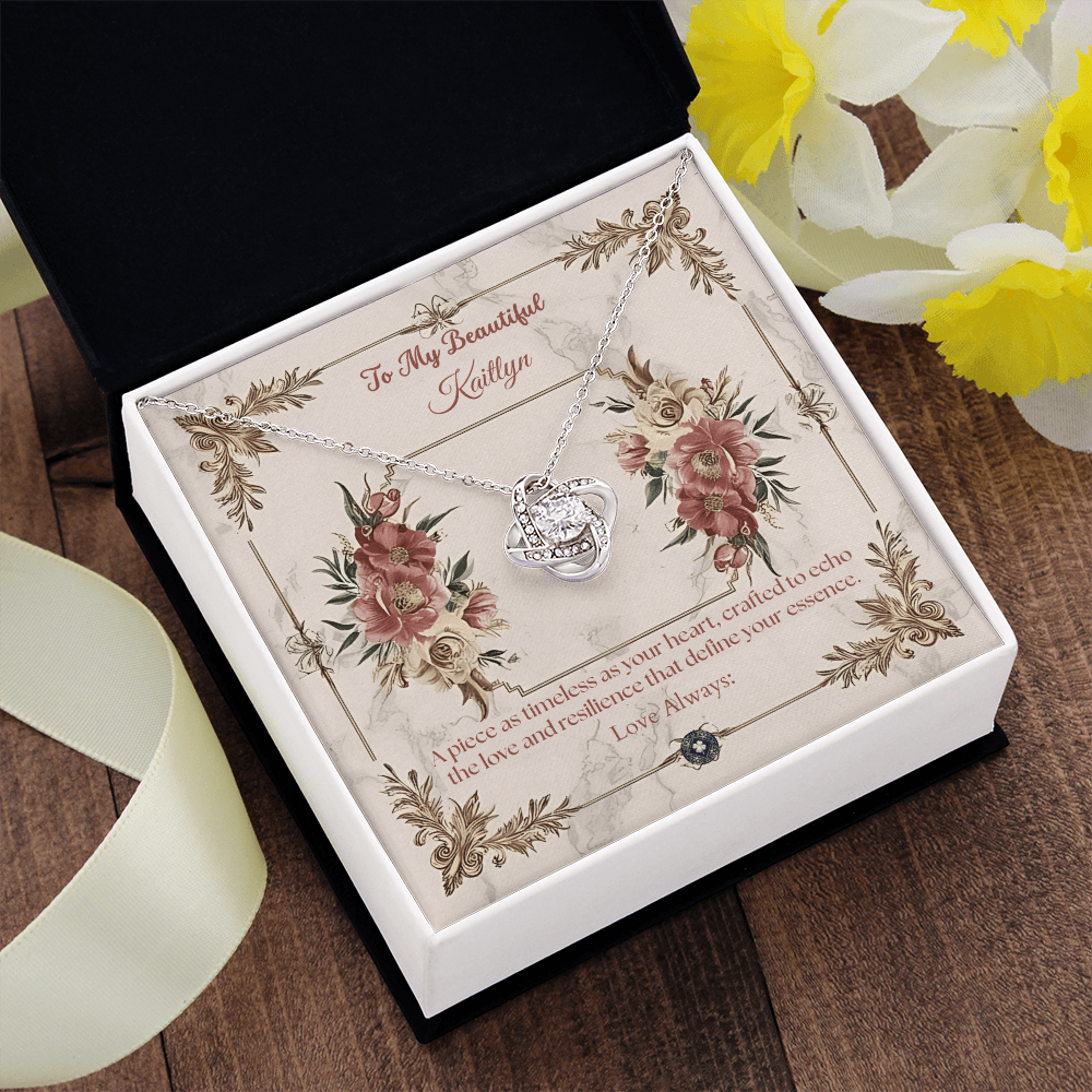 Love Knot Necklace: Beautiful Jewelry 14K White Gold Two Tone Box The Silver Clover & Co.