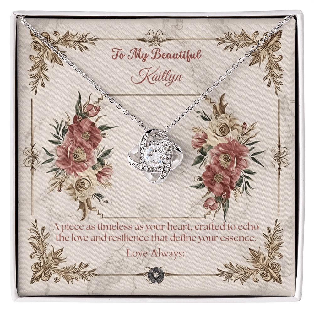 Love Knot Necklace: Beautiful Jewelry 14K White Gold Two Tone Box The Silver Clover & Co.