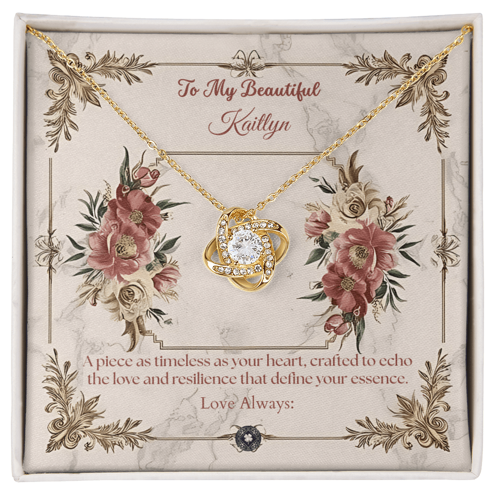 Love Knot Necklace: Beautiful Jewelry 14K White Gold Two Tone Box The Silver Clover & Co.