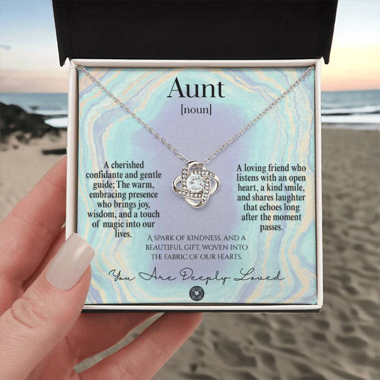 Love Knot Necklace: For Aunt Jewelry Amethyst 14K White Gold Two Tone Box The Silver Clover & Co.