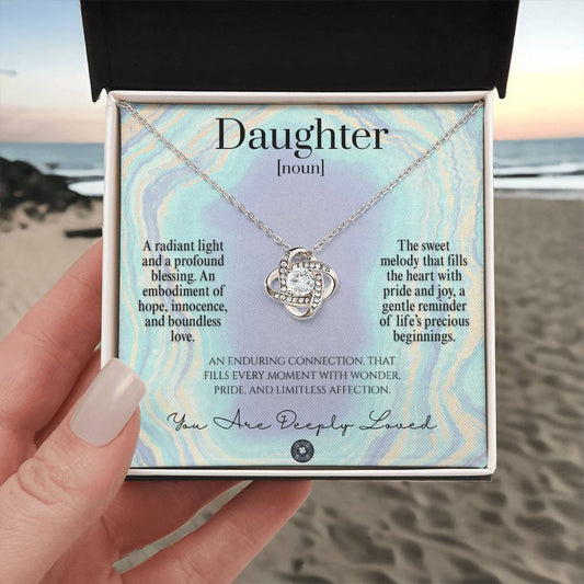 Love Knot Necklace: For Daughter Jewelry 14K White Gold Amethyst Two Tone Box The Silver Clover & Co.