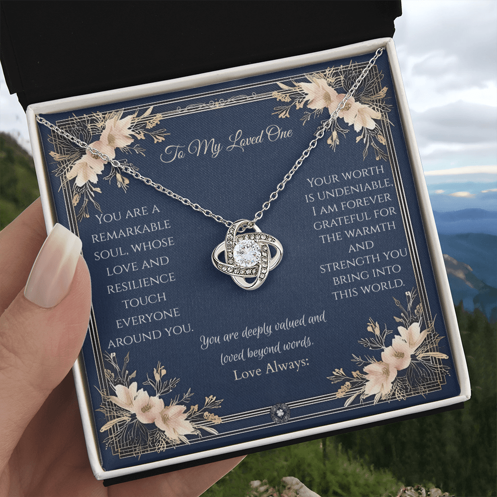 Love Knot Necklace: Princess Jewelry 14K White Gold Two Tone Box The Silver Clover & Co.