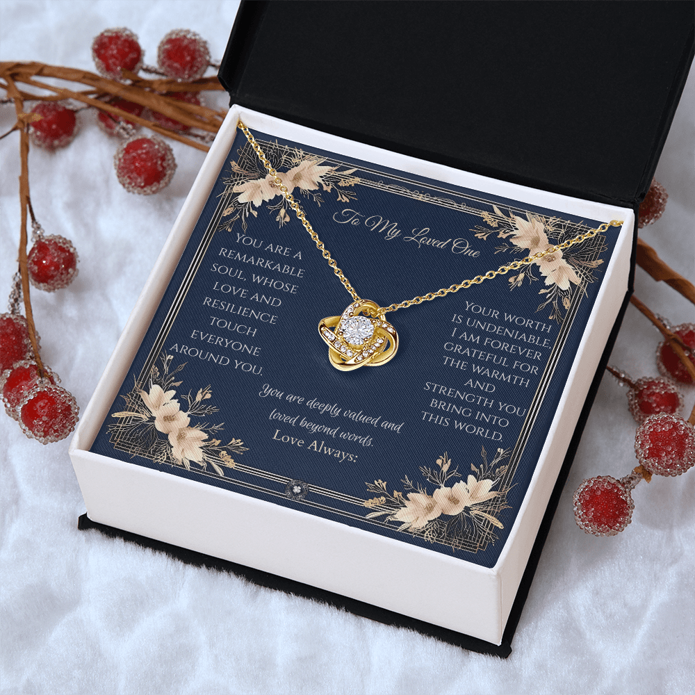 Love Knot Necklace: Princess Jewelry 18K Yellow Gold Two Tone Box The Silver Clover & Co.