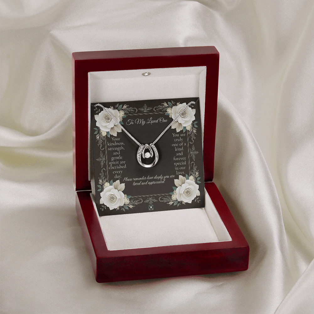 Lucky In Love Necklace: Angel Jewelry Mahogany Style Luxury Box with LED The Silver Clover & Co.