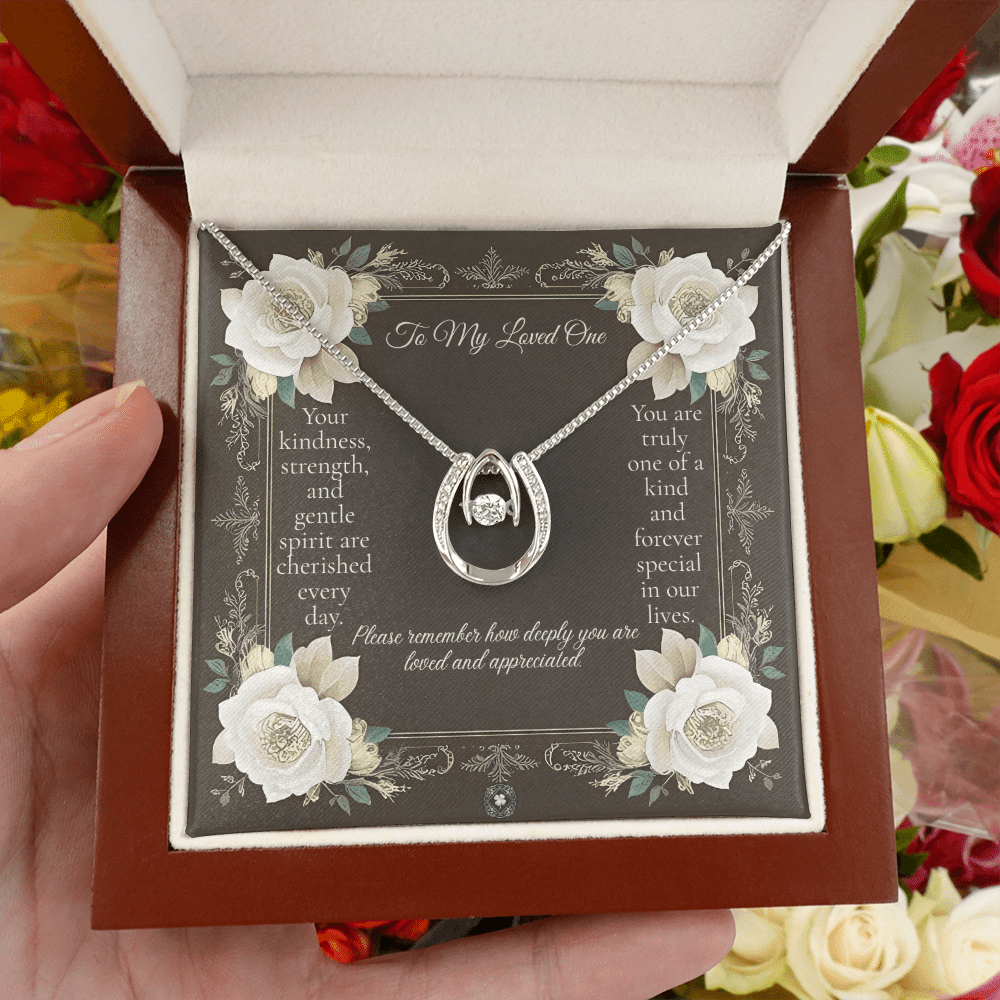 Lucky In Love Necklace: Angel Jewelry Mahogany Style Luxury Box with LED The Silver Clover & Co.