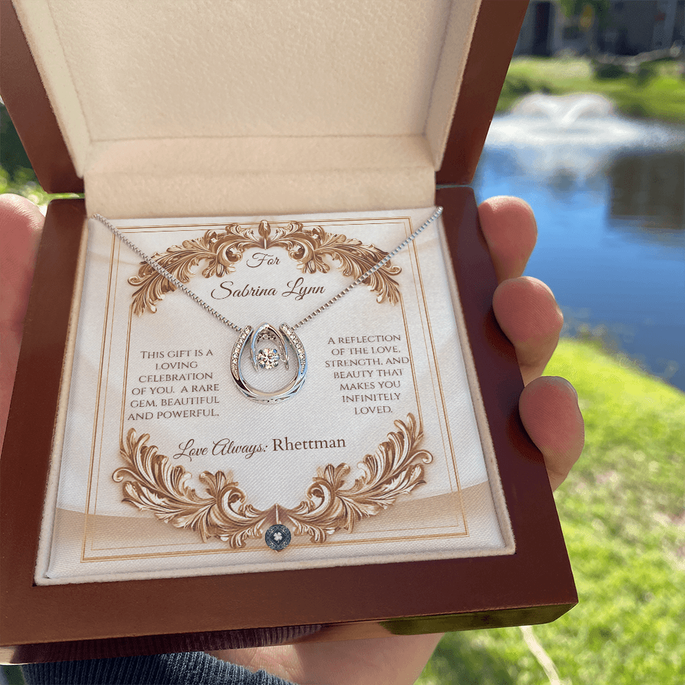 Lucky In Love Necklace: Elegance Jewelry Mahogany Style Luxury Box with LED The Silver Clover & Co.