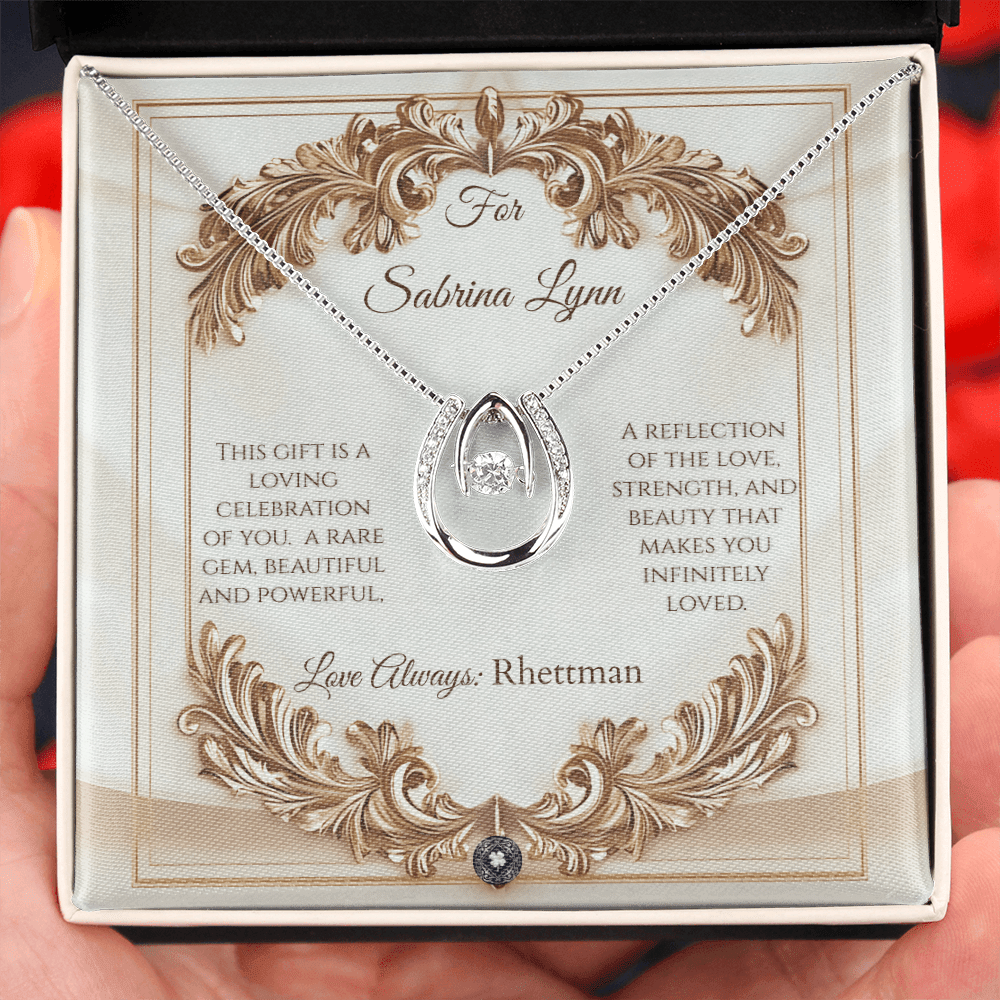 Lucky In Love Necklace: Elegance Jewelry Mahogany Style Luxury Box with LED The Silver Clover & Co.