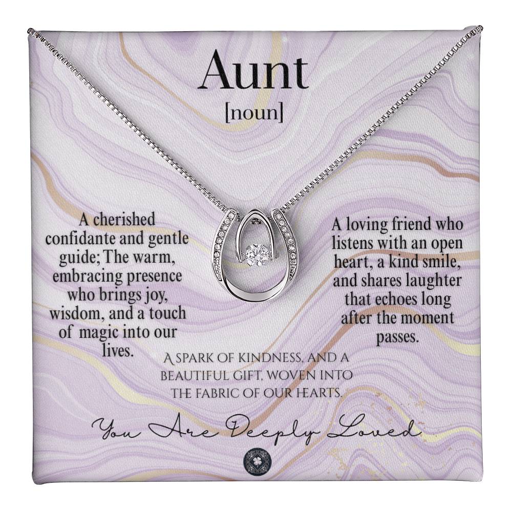 Lucky In Love Necklace: For Aunt Jewelry Amethyst Mahogany Style Luxury Box with LED The Silver Clover & Co.