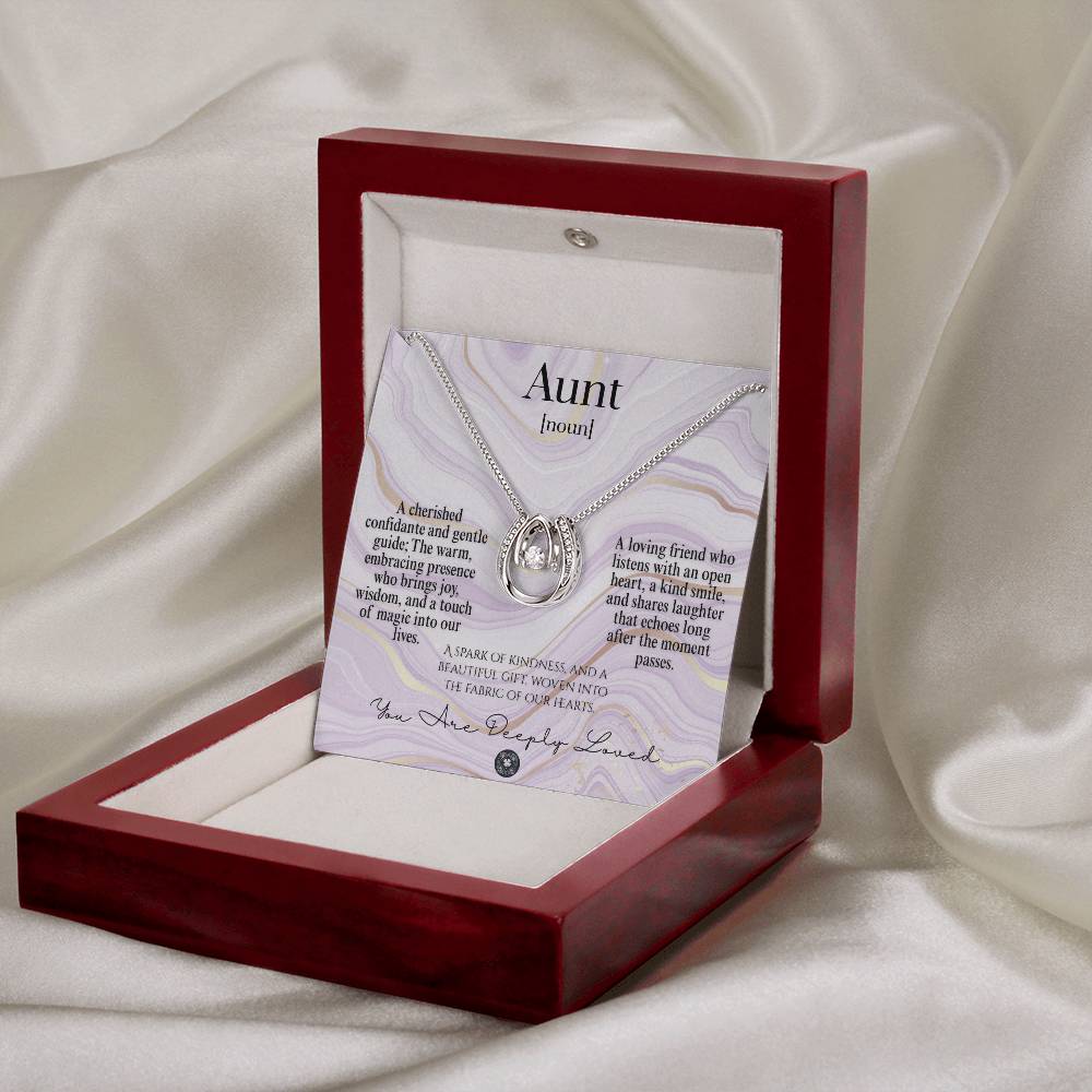 Lucky In Love Necklace: For Aunt Jewelry Sunset Mahogany Style Luxury Box with LED The Silver Clover & Co.