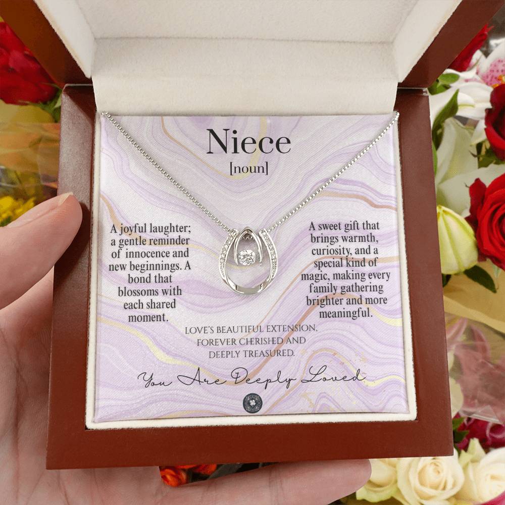 Lucky In Love Necklace: For Niece Jewelry Amethyst Mahogany Style Luxury Box with LED The Silver Clover & Co.