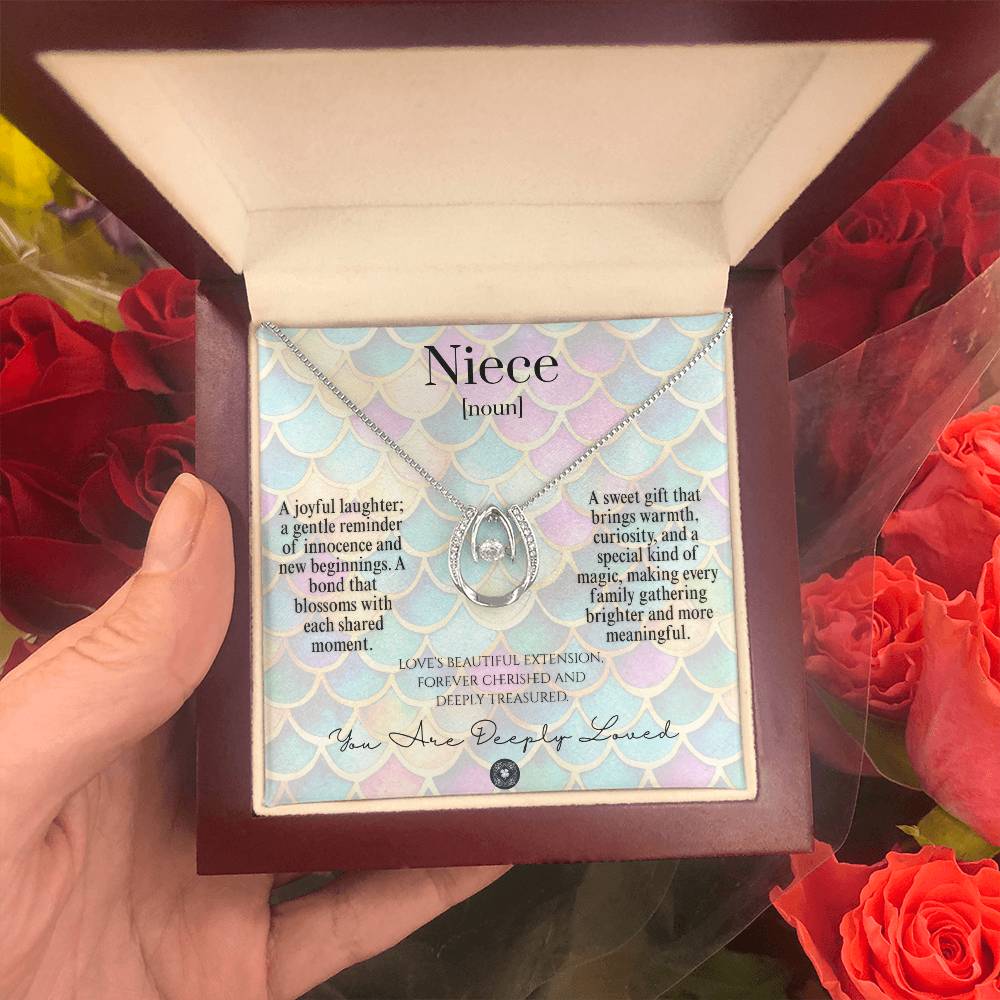 Lucky In Love Necklace: For Niece Jewelry Mermaid Mahogany Style Luxury Box with LED The Silver Clover & Co.