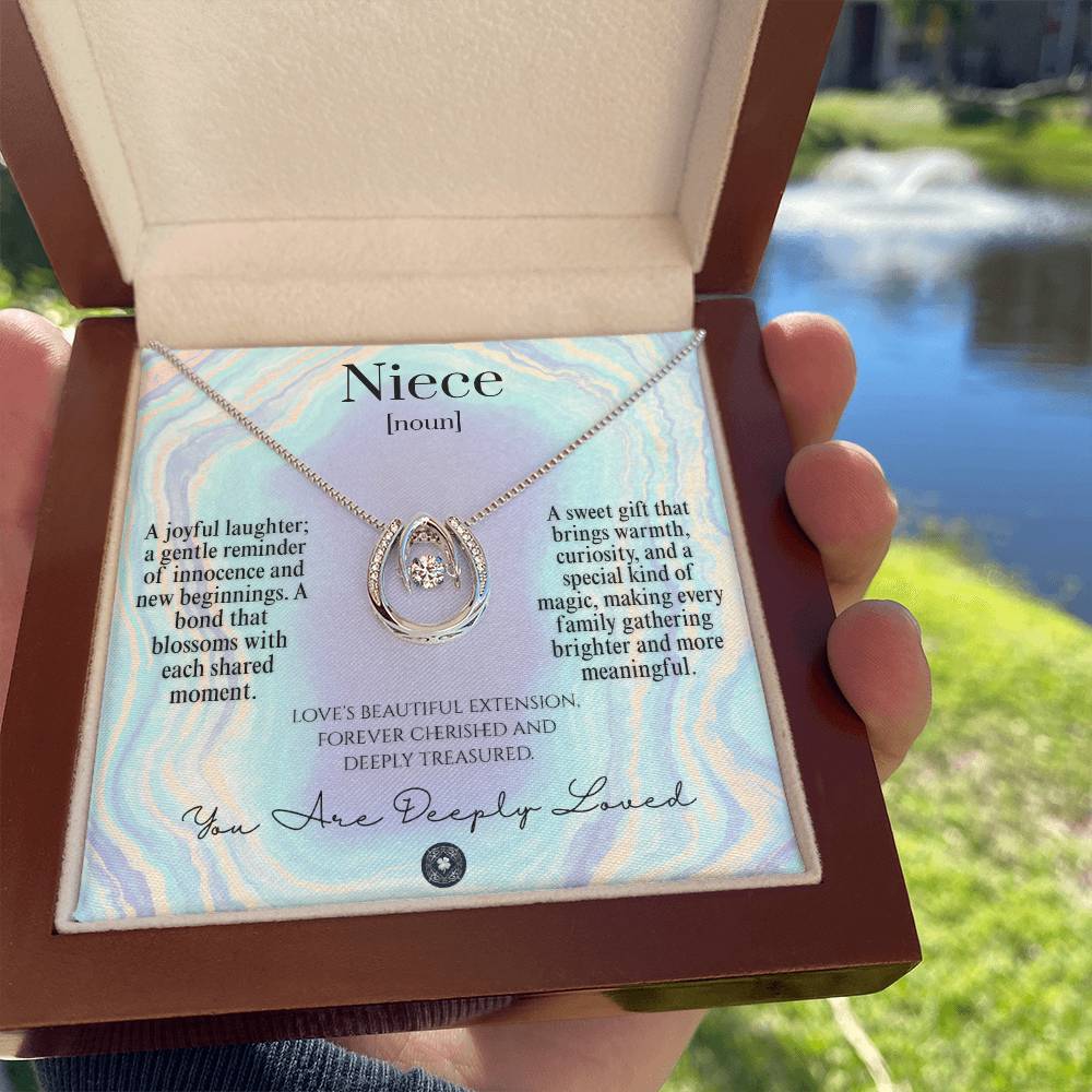 Lucky In Love Necklace: For Niece Jewelry Oasis Mahogany Style Luxury Box with LED The Silver Clover & Co.