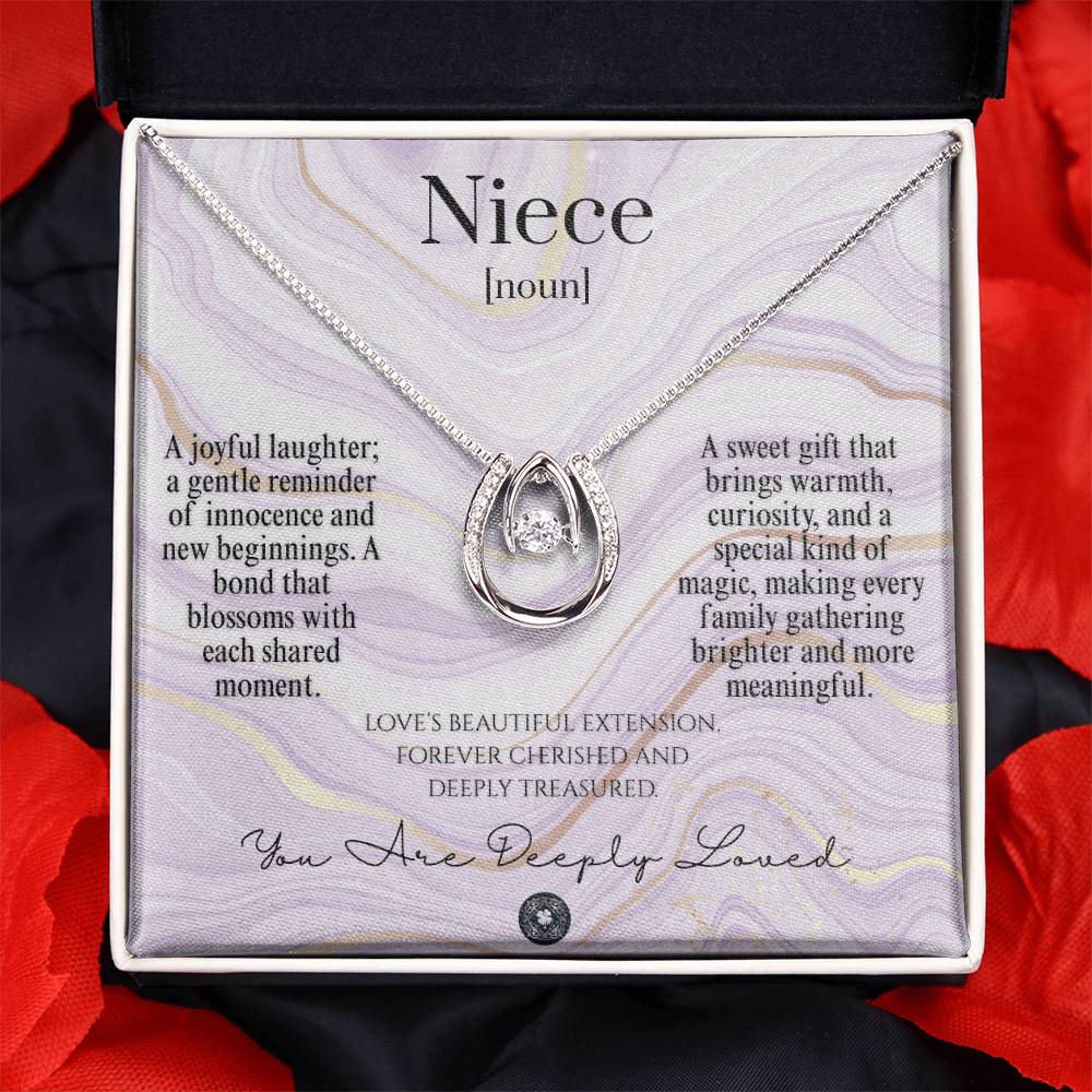 Lucky In Love Necklace: For Niece Jewelry Snow Mahogany Style Luxury Box with LED The Silver Clover & Co.