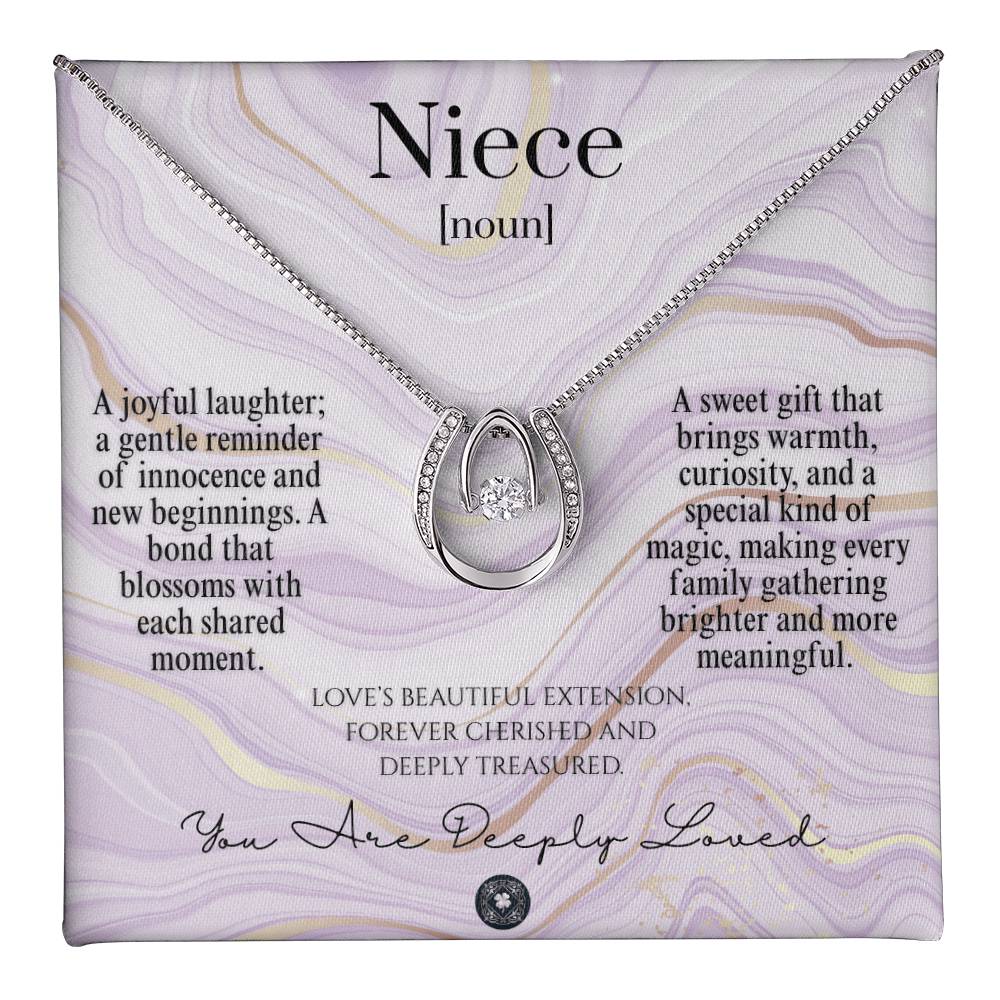 Lucky In Love Necklace: For Niece Jewelry Snow Mahogany Style Luxury Box with LED The Silver Clover & Co.