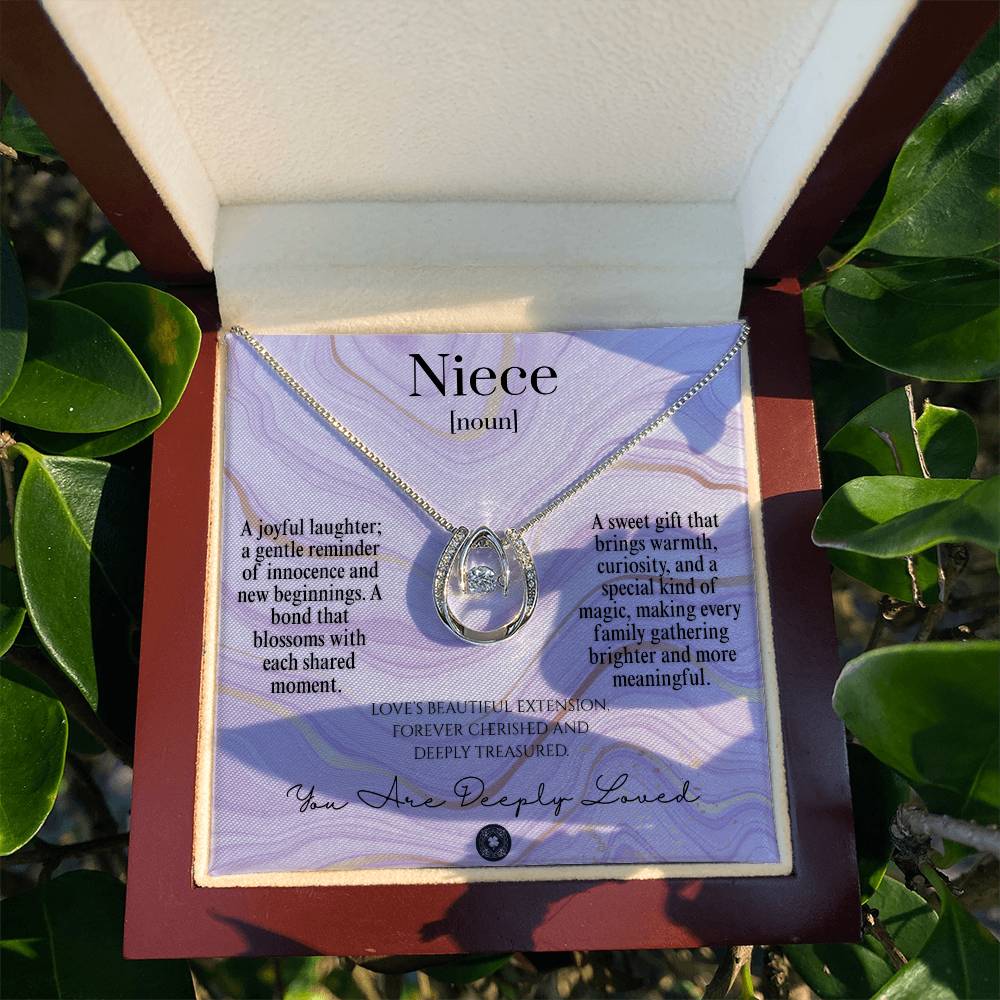 Lucky In Love Necklace: For Niece Jewelry Snow Mahogany Style Luxury Box with LED The Silver Clover & Co.