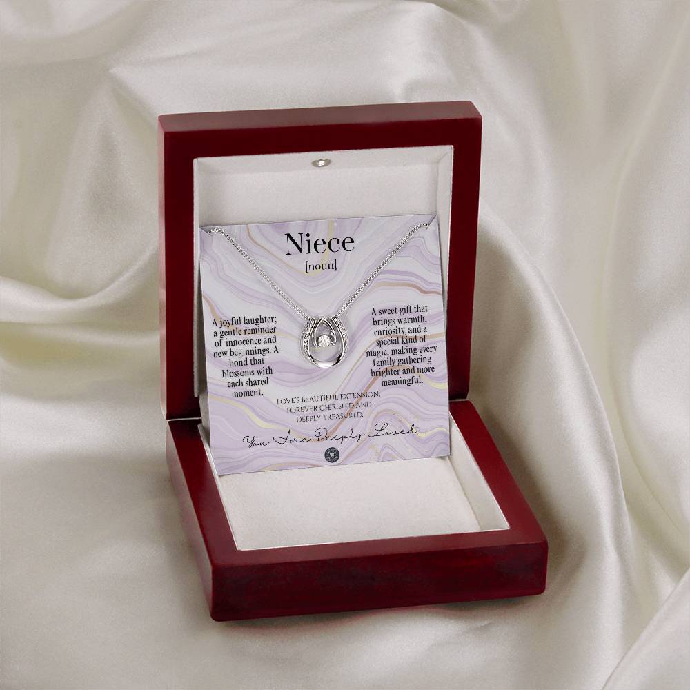 Lucky In Love Necklace: For Niece Jewelry Snow Mahogany Style Luxury Box with LED The Silver Clover & Co.