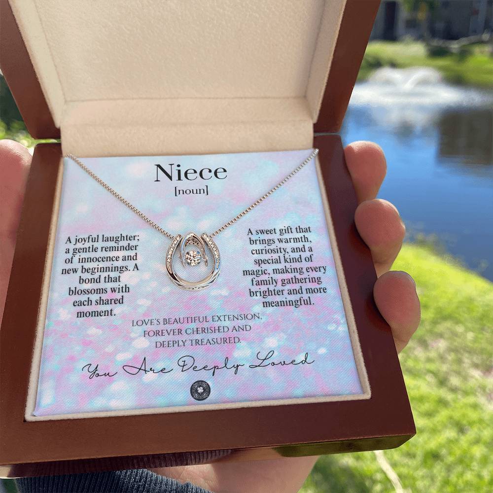 Lucky In Love Necklace: For Niece Jewelry Snow Mahogany Style Luxury Box with LED The Silver Clover & Co.