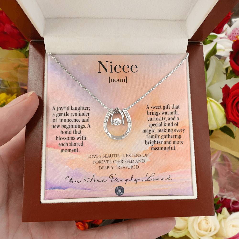 Lucky In Love Necklace: For Niece Jewelry Sunset Mahogany Style Luxury Box with LED The Silver Clover & Co.